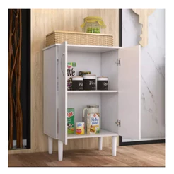 Armário de Cozinha 2 Portas Multiuso Branco 76x60cm