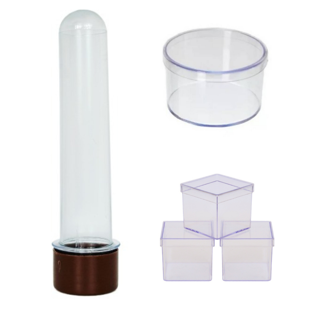 Kit 20 tubetes 13 cm + 20 caixinhas 5x5 + 20 caixinhas redonda 6x4 lembrancinha batizado aniversario