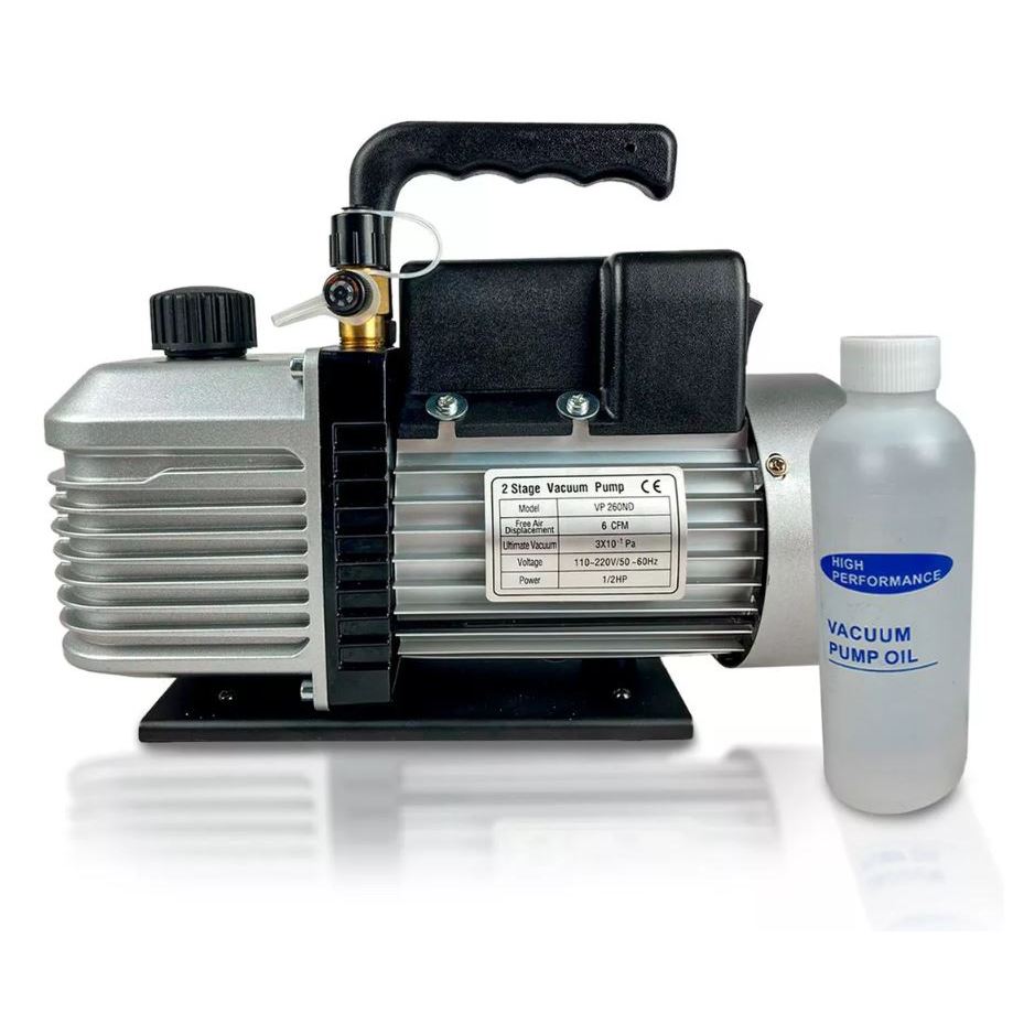 Bomba de Vácuo 6cfm Duplo Estágio Friven Bivolt Para Ar Condicionado Refrigeração e uso Automotivo