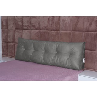 Almofada Cabeceira Cama 140cm Casal Encosto Apoio Lombar com Porta Celular  Suede em Oferta na Shopee