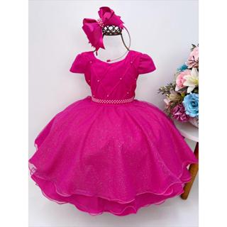 Vestido Infantil Pink Luxo Tema Bela Adormecida Aurora Princesa Festa Aniversário Brilho 1 Ao 4 em Oferta na Shopee