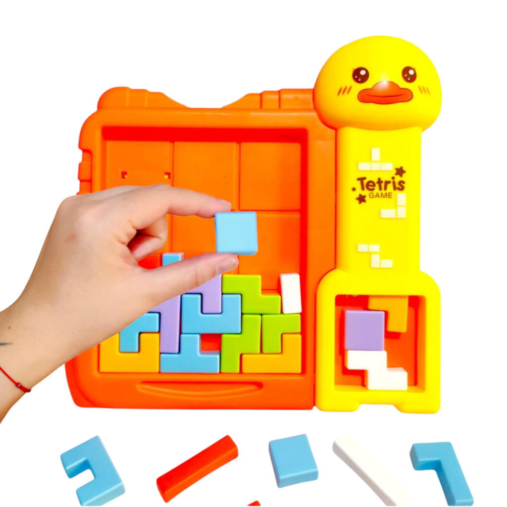 Brinquedo Educativo Infantil Tetris 3 em 1 Jogo Blocos de Encaixar e Empilhar Montessori