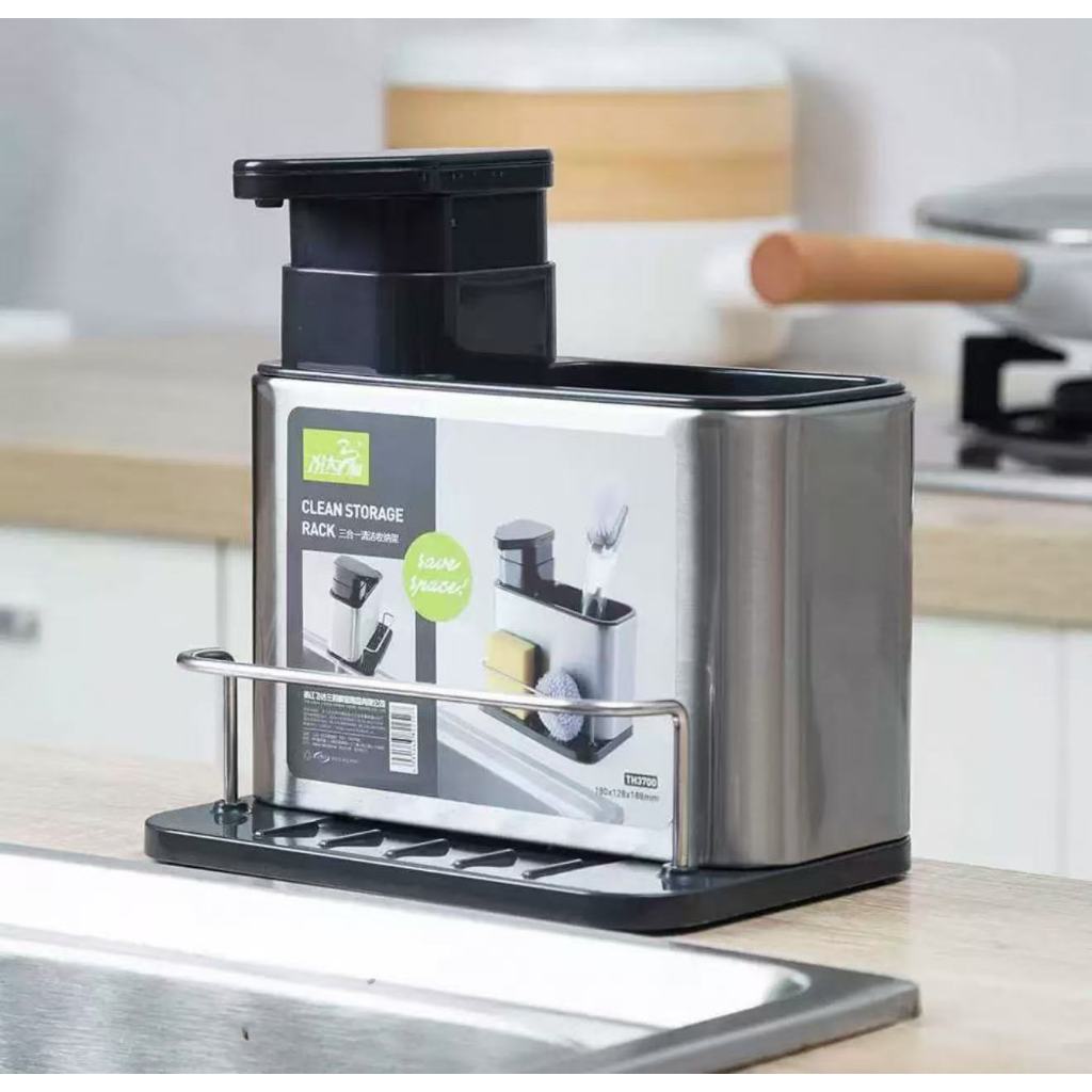 Escorredor Organizador Utensílios Cozinha Faqueiro Faca Suporte ou de louça de cozinha Dispensador de sabão Inox