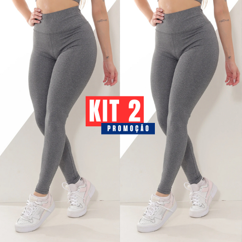 Kit 2 Calça Legging Academia Feminina Corrida Não Fica Transparente Fitness Top Envio Imediato