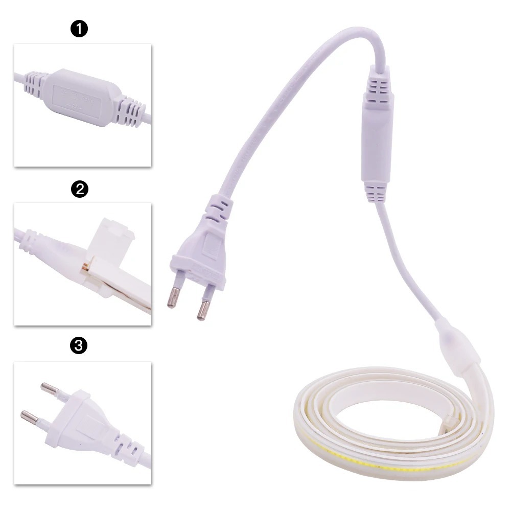 Cabo conector Impermeável 1Pc 25m 220V LED Strip com Plug Luz de Alta Tensão Fita LED Acessório