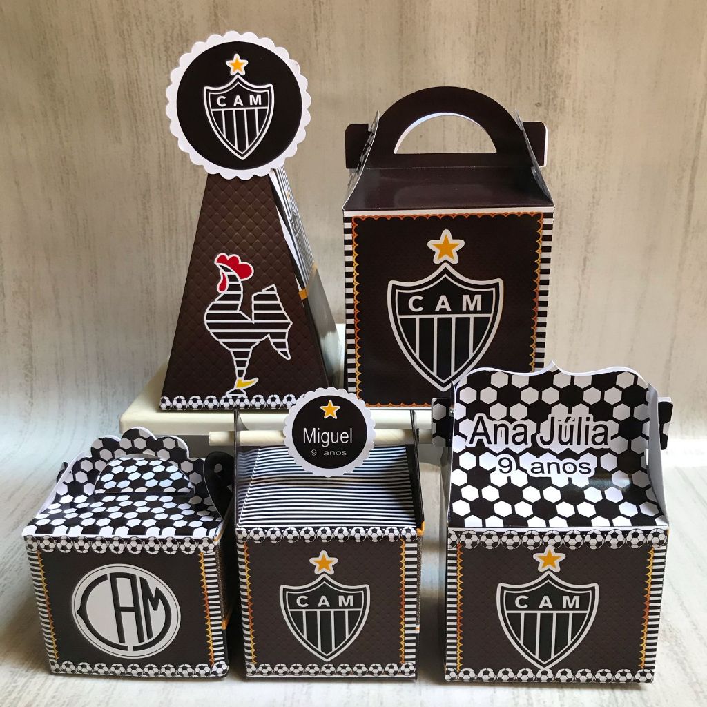 PEGUE E MONTE - kit festa - /lembrancinhas -  ATLÉTICO MINEIRO aniversario - caixinhas personalizadas - festa infantil