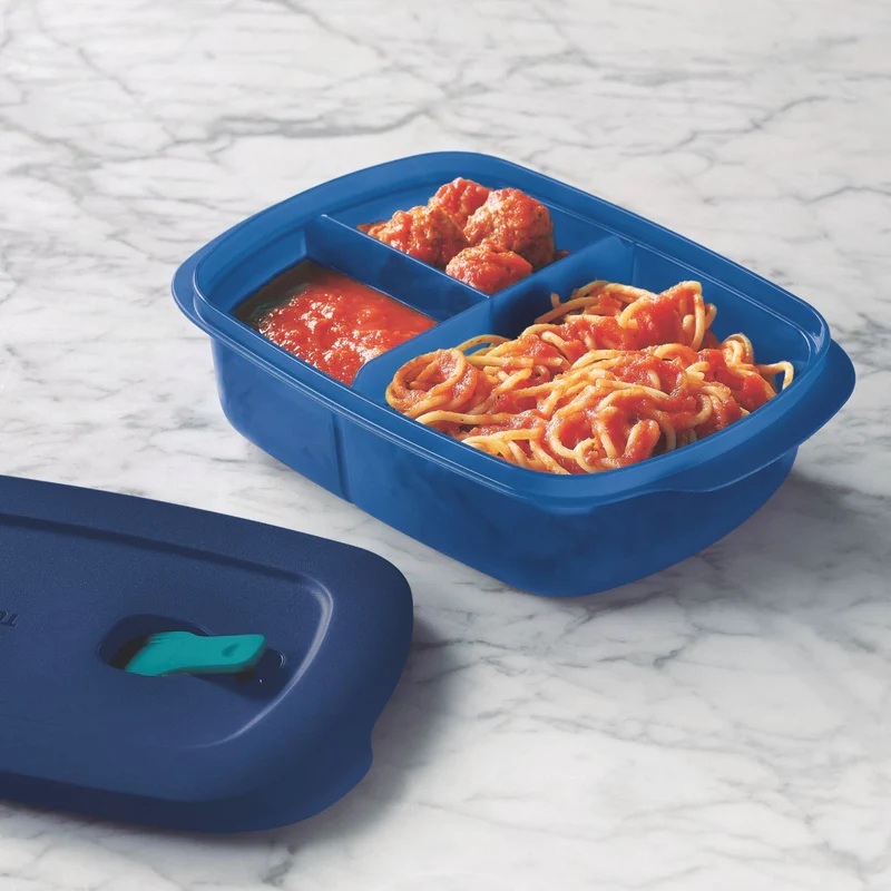 Tigela Cristalwave divisórias Retangular  1litro Tupperware geração II várias cores