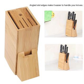 Suporte Faqueiro Organizador De Facas Cepo Bambu Anti Fungos