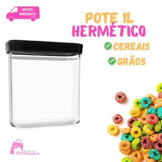 Pote Hermético Para Café  Açúcar Farinha Cereal 1Litro Cozinha Organização