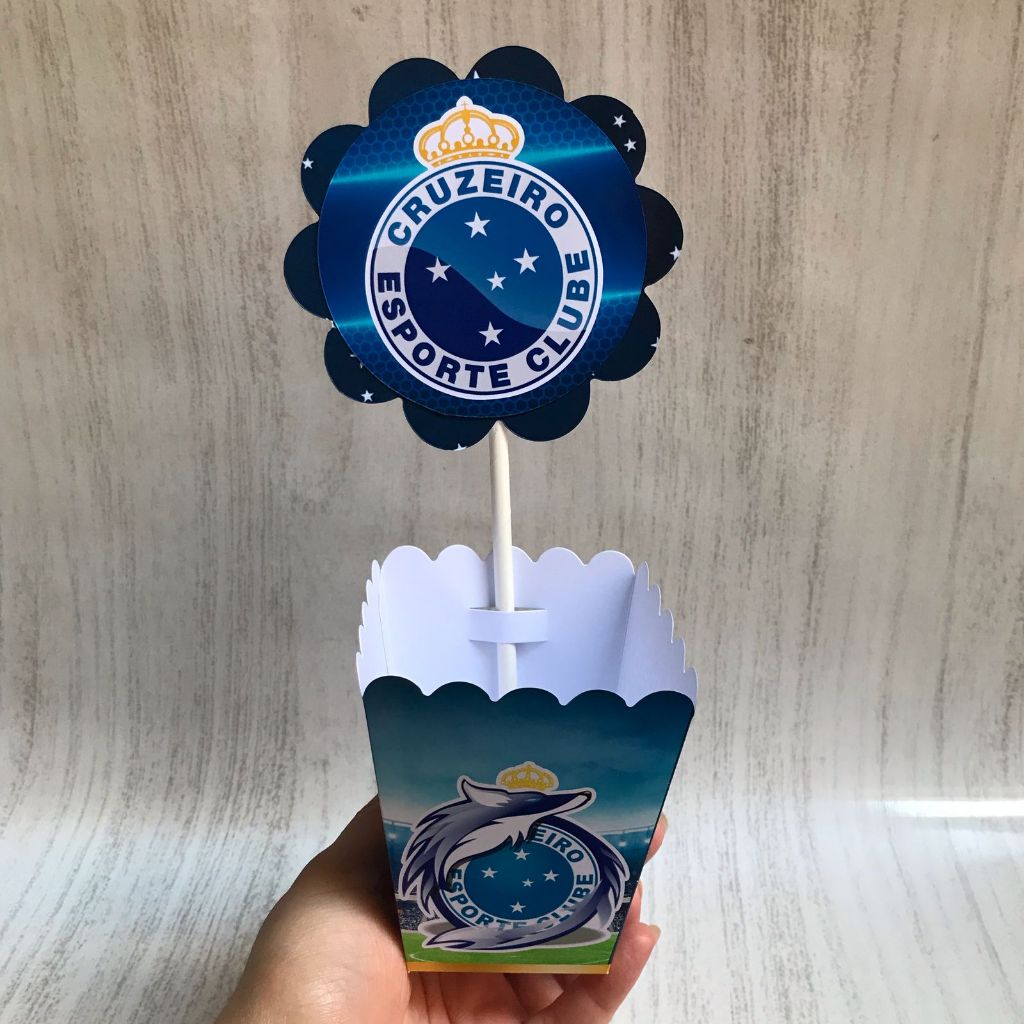 Centros de mesa Cachepot CRUZEIRO/Futebol Personalizado com Nome | Cachepot Festa Infantil Chá Aniversário Decoração