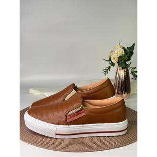 Tênis Feminino Slip On Confortável Sapatênis Sapatilha Casual Com Zíper Envio Imediato