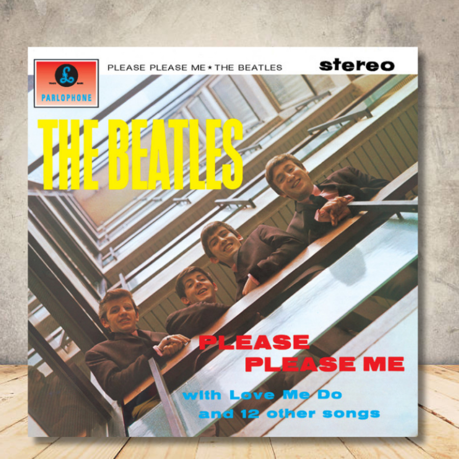 Quadro Placa Decorativa Os Beatles Please Please Me Albuns de Rock quadrado