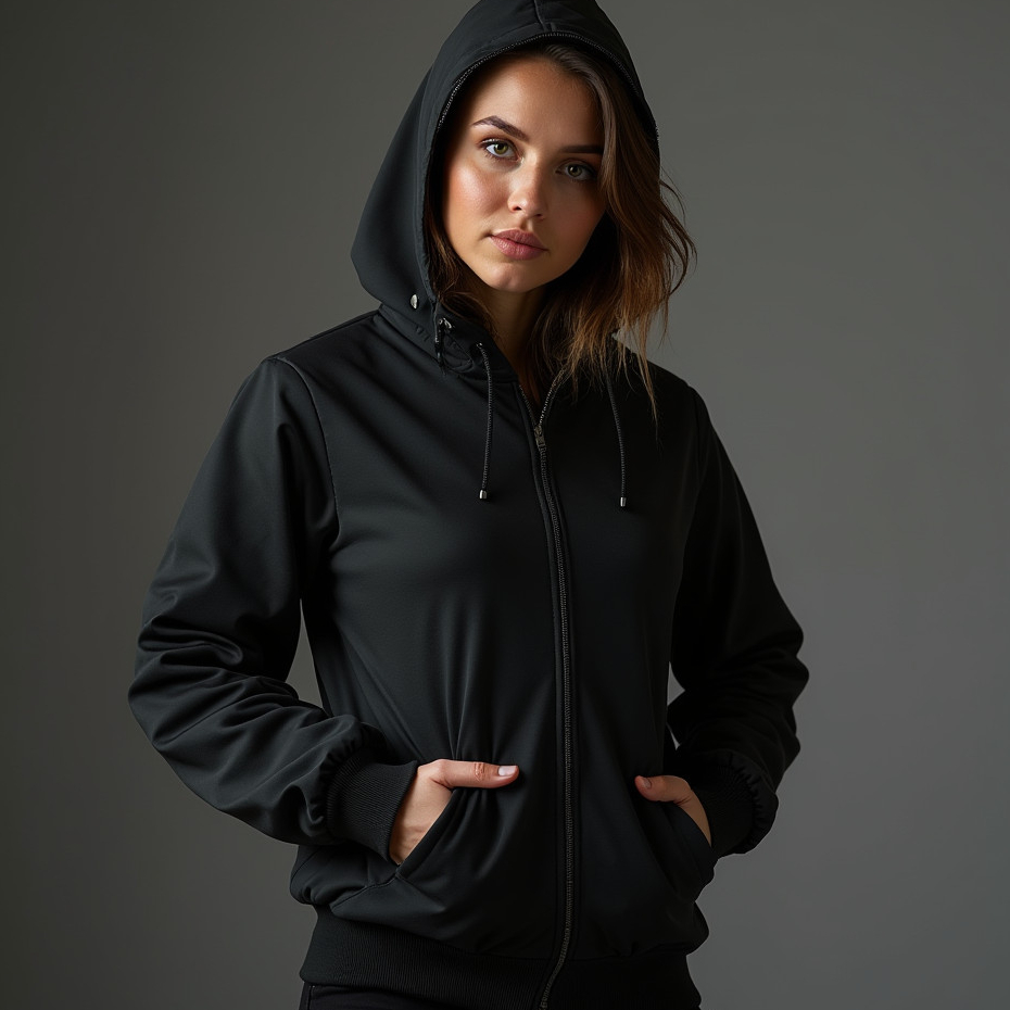 Jaqueta Agasalho corta vento feminino de frio forrado com punho touca capuz touca em Oferta na Shopee