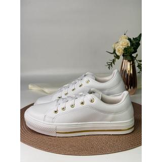 Tênis Branco Feminino Casual  Sapatênis Leve Confortável Envio Imediato