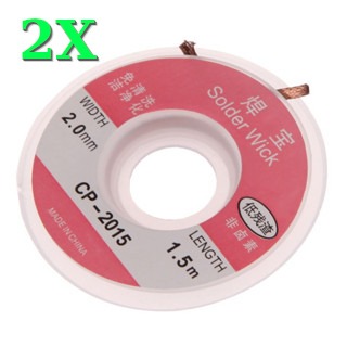 2 Unidades Malha Dessoldadora 2mm 1.5metros Fita Desolda Removedor Solda para Circuito Eletronico Placa Circuito