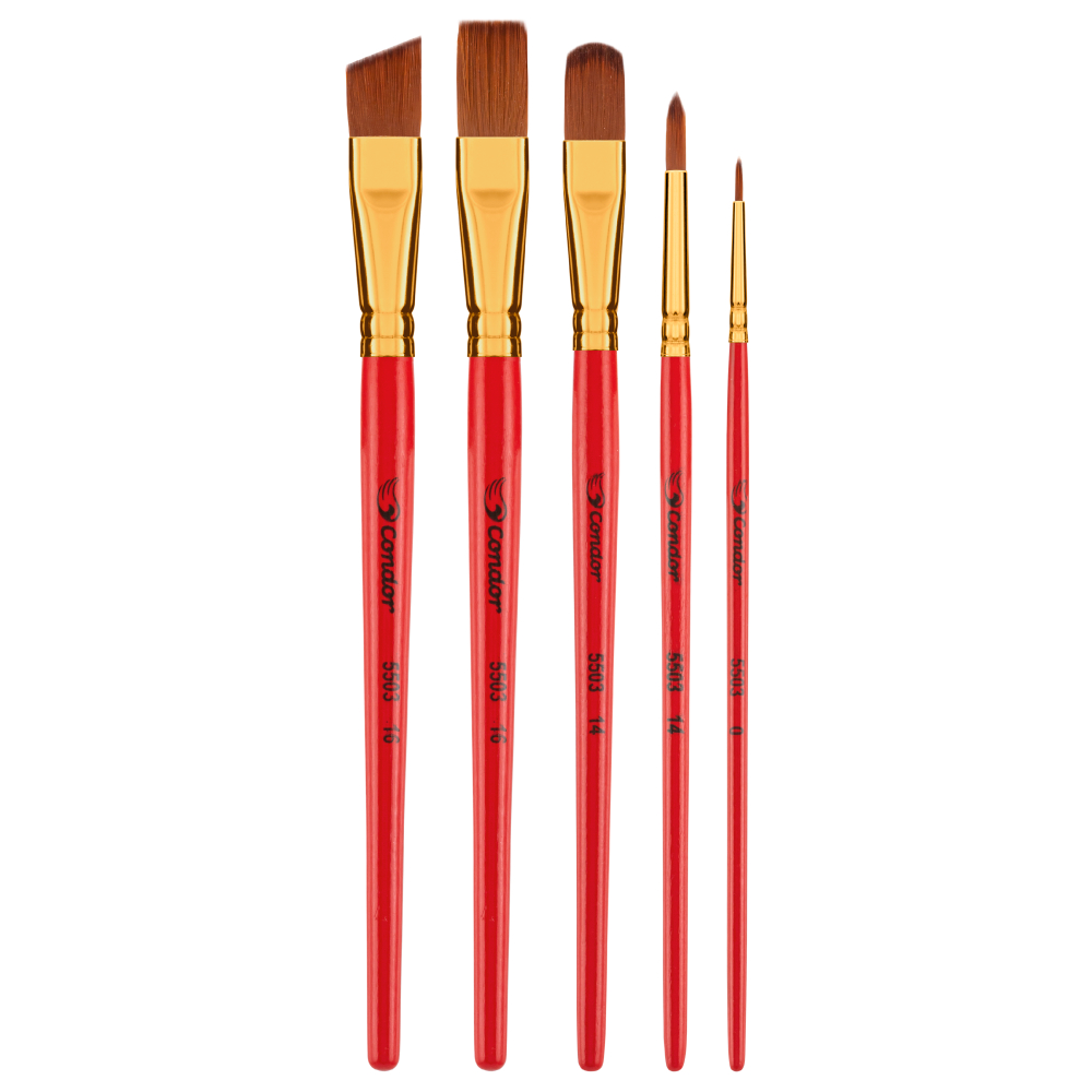 Kit de Pincéis Artísticos Condor 5503 - Aquarela, Guache e Tinta Acrílica