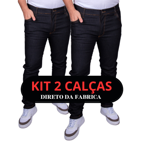 Kit 2 Calça Jeans Masculina Tradicional Corte Reto Promoção Resistente Linha Premium em Oferta na Shopee