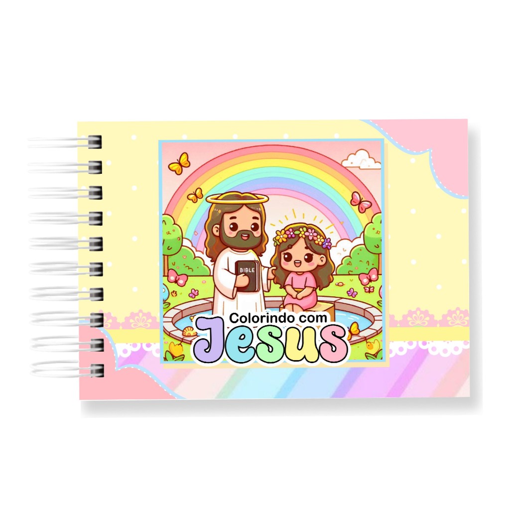 Livro de Colorir Cristão 50 Folhas 180G Caderno de Desenho Pintura Coloring Book SEM PERSO...