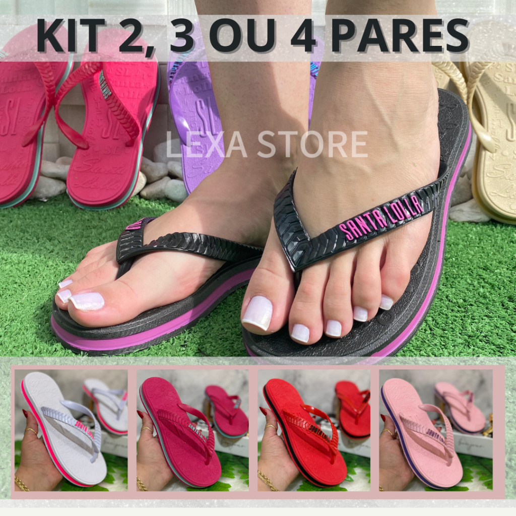 Kit de Chinelos Feminino Confortável Ortopédico Antiderrapante Mais Vendidos Leve Mais por Menos em Oferta na Shopee