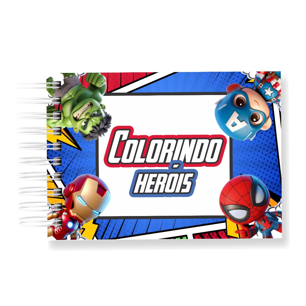Livro de Colorir Herois 50 Folhas 180G Caderno de Desenho Pintura Coloring Book SEM PERSONALIZAÇÃO em Oferta na Shopee