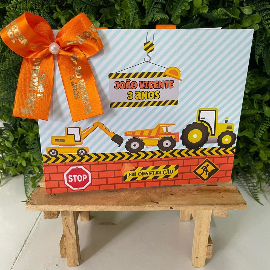 Sacolinha Surpresa Personalizada Construtor I Construção I  Laço | Lembrancinhas | Festa Aniversário | Lancheirinha