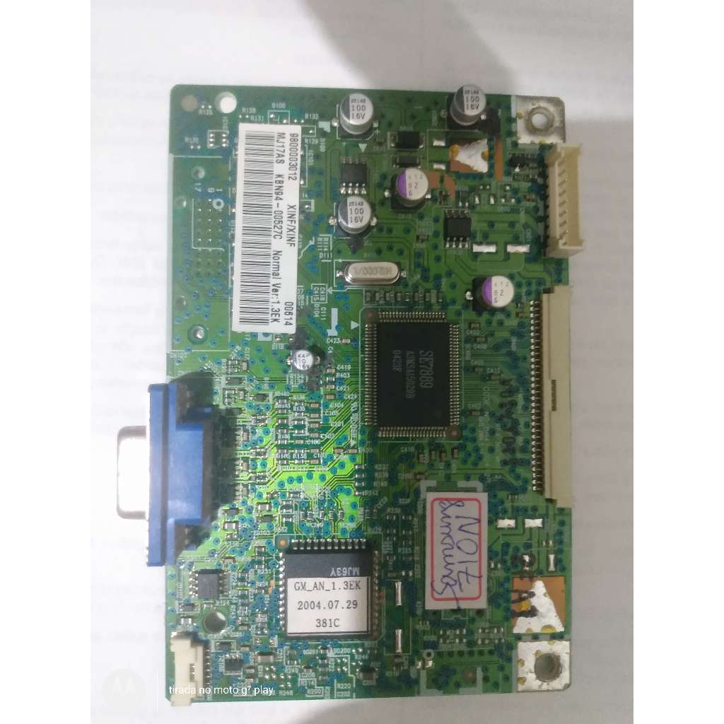 placa logica principal monitor 17 polegadas samsung 710n em bom estado