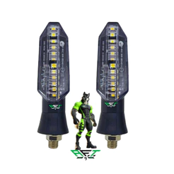 Par De Pisca Seta Led Moto Sequencial Twister Cb300 Titan
