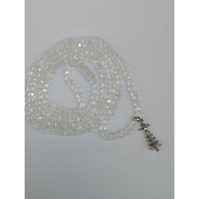 Guia Fio de contas Proteção Oxalá Yemanjá Odoya cristal de vidro 8mm transparente Umbanda e Candomblé