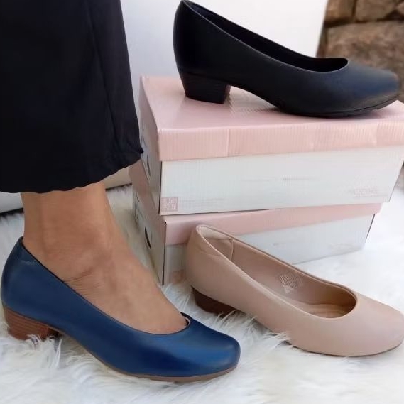 Sapato Scarpin Modare Salto Baixo Grosso ultra conforto Ref. 7032.500