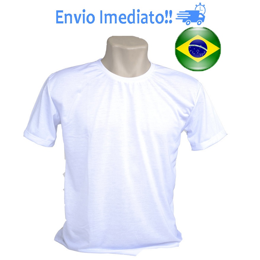 CAMISETA BRANCA PARA SUBLIMAÇÃO ATÉ o G1 100% POLIESTER em Oferta na Shopee