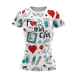 Camisa PROFISSÃO FARMÁCIA TRADICIONAL T-Shirt Blusa Malha Casual Feminina Camiseta uniforme FARMÁCIA em Oferta na Shopee
