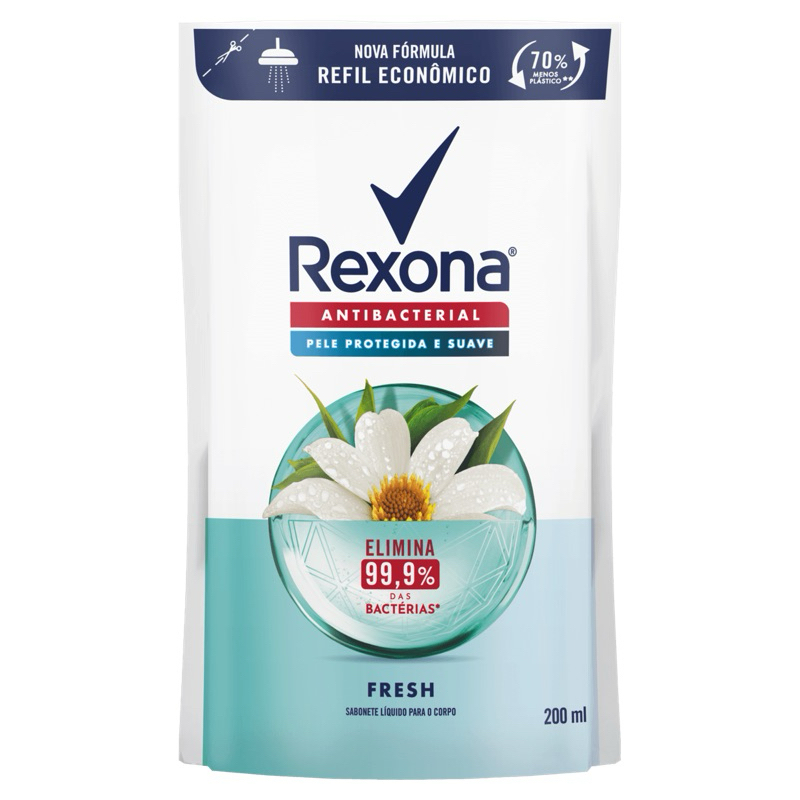 Sabonete Líquido Rexona Antibacterial Fresh 200ml Refil
