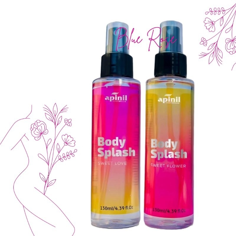 Kit com 2 Body Splash Sweet Love e Sweet Flower 130 ml Apinil