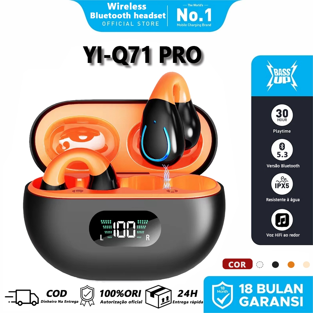 【Hancdon】Air YI -Q71 PRO TWS clipe sem fio hiFi imersivo emparelhamento de som LED Power D...