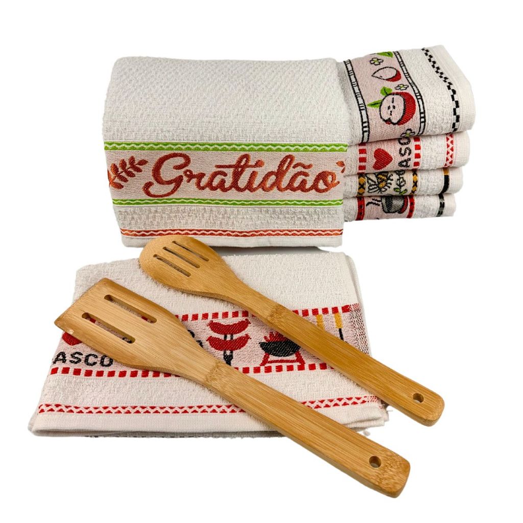 Jogo/Kit 12 Pano de Prato Copa Atoalhado Cozinha Grande 100% Algodão Premium Jacquard em Oferta na Shopee