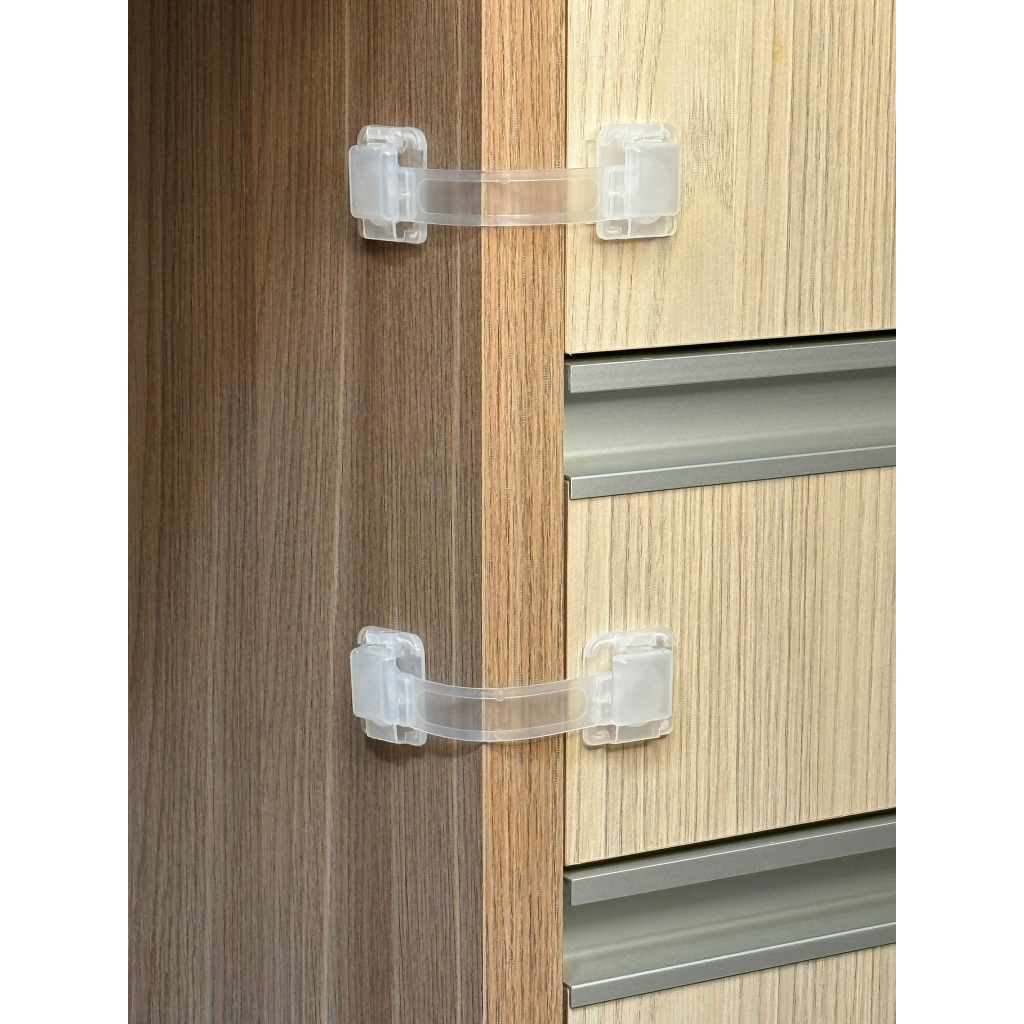 Kit 10 Trava Gaveta Armário Segurança Protetor Proteção Bebe Branco com Transparente