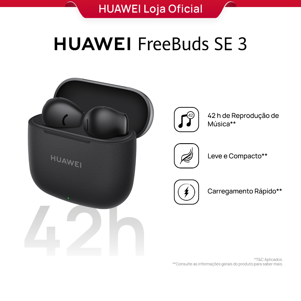 HUAWEI FreeBuds SE 3 | Fone de Ouvido Bluetooth Sem Fio|  42 h de Reprodução de Música