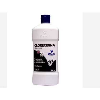 Clorexidina Dug's Shampoo World Veterinária para Cães e Gatos 500mL Antisséptico, Fungicida, Antisseborreico e Antiqueda