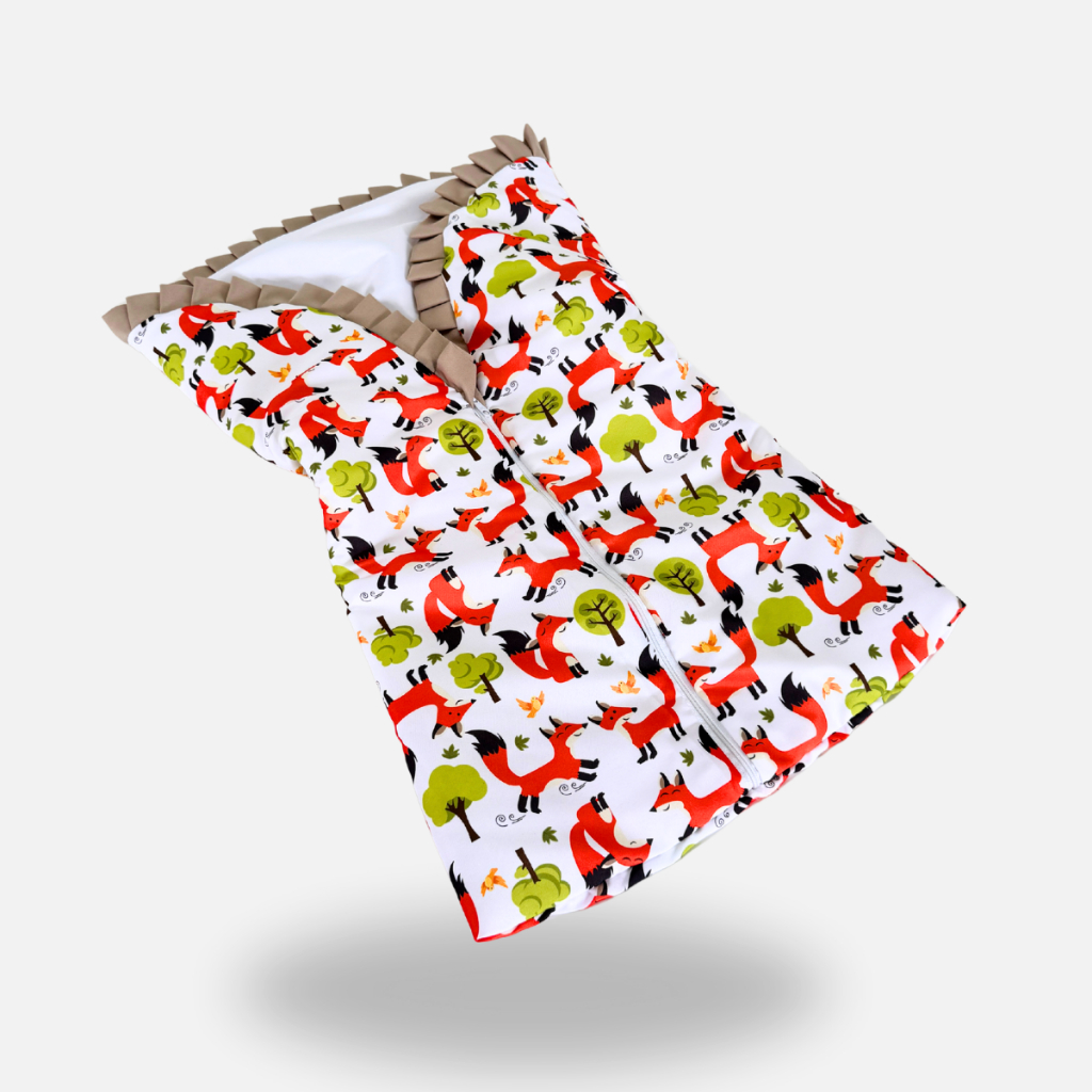 Saco de Dormir Bebê Confortável Micropercal Zíper Elástico Ajustável Estampado Estampado