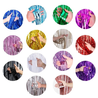 10 Cortina metalizada para festa Kit com 10 Franja Lisa 2M X 1M painel decoração festa enfeite em Oferta na Shopee