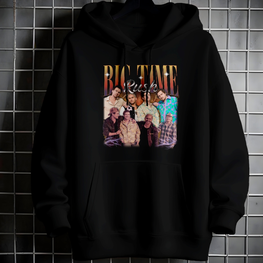 Moletom Canguru Unissex Grapich Big Time Rush Blusa Frio Com bolso Capuz Casaco Algodão 100