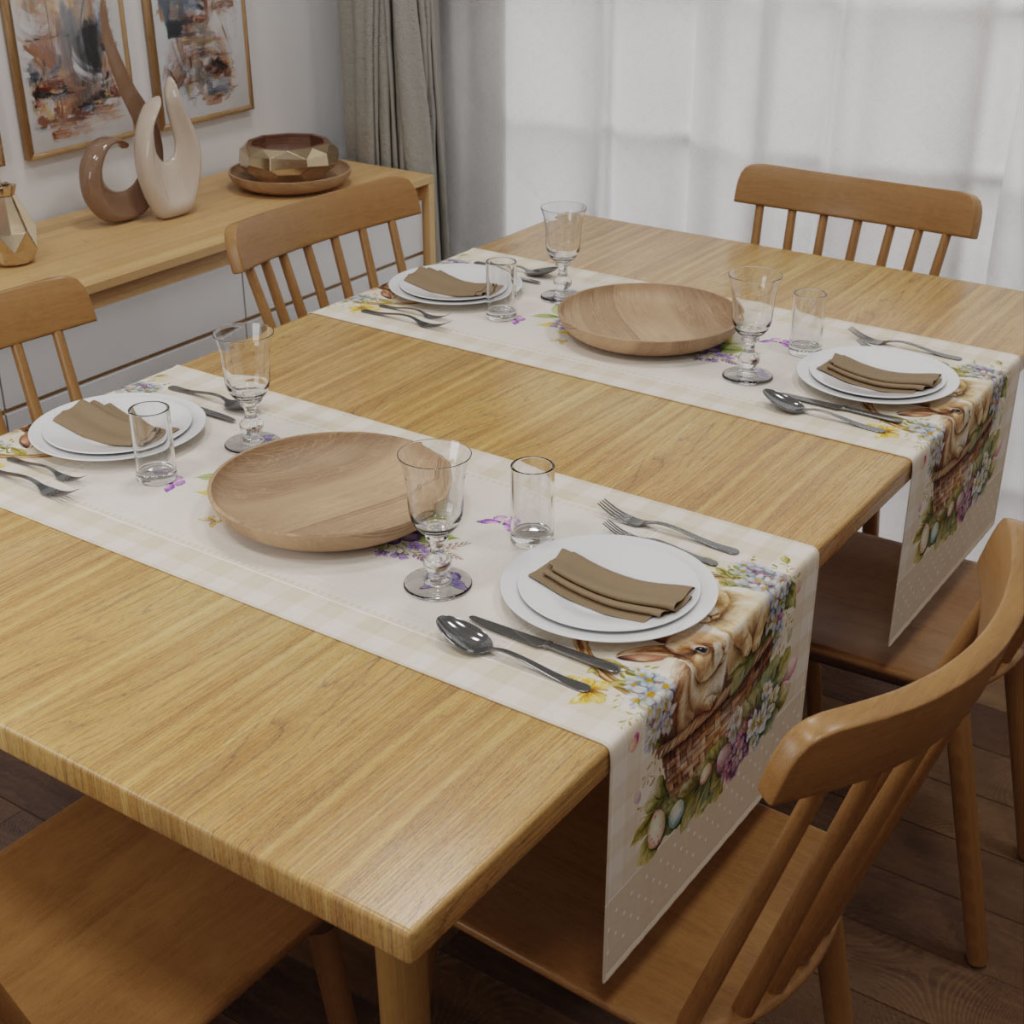 Kit com 2 Caminho de Mesa 1,40x0,40m Trilho Páscoa para Decoração de Mesa Posta em Oferta na Shopee