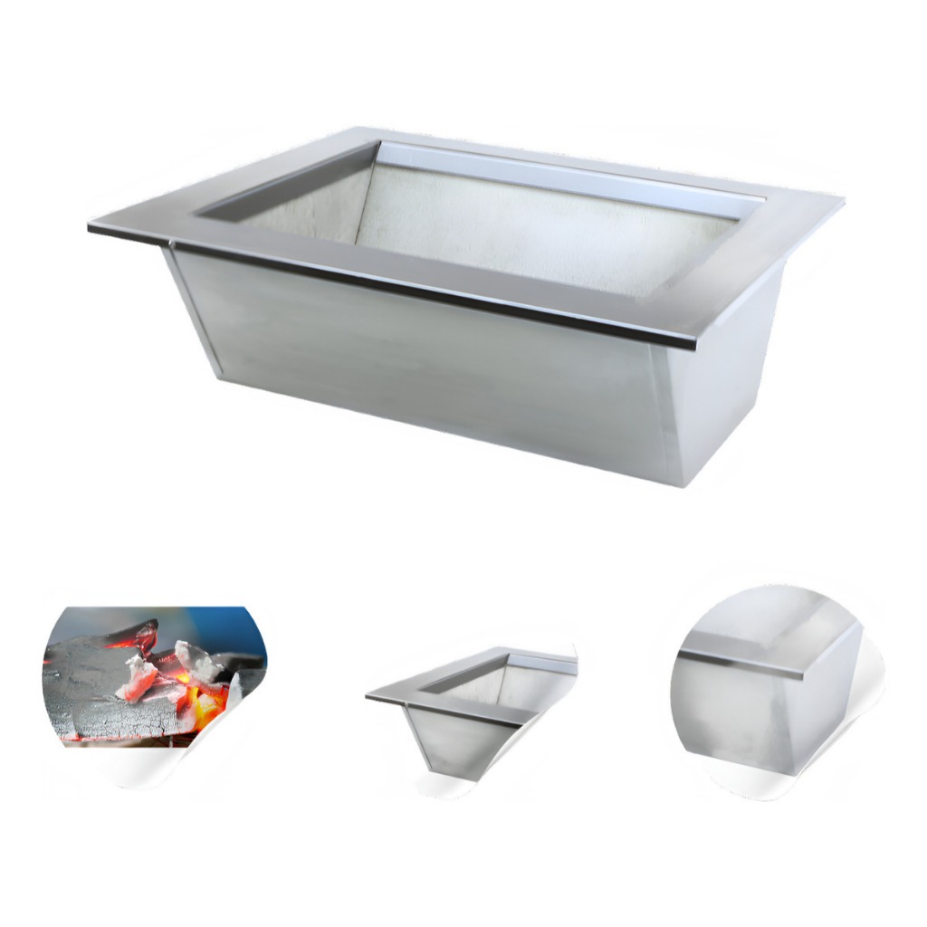 Braseiro Carvão Churrasqueira Borda Inox Refratário 71x50cm