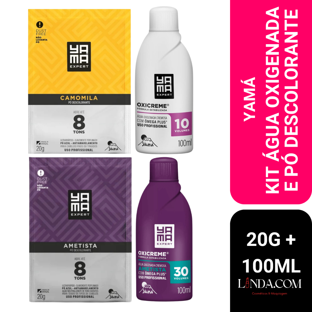 KIT PÓ DESCOLORANTE 20G E OX CREME 100ML (DESCOLORAÇÃO/CORPORAL/BANHO DE LUA) - YAMÁ em Oferta na Shopee
