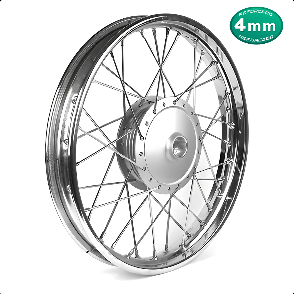 Roda Dianteira Factor e Ybr 125 Alinhada Raio 4mm Tambor