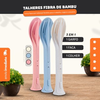 Conjunto Talheres 3 em 1 Marmitas Colher Garfo Faca - Bhz Store
