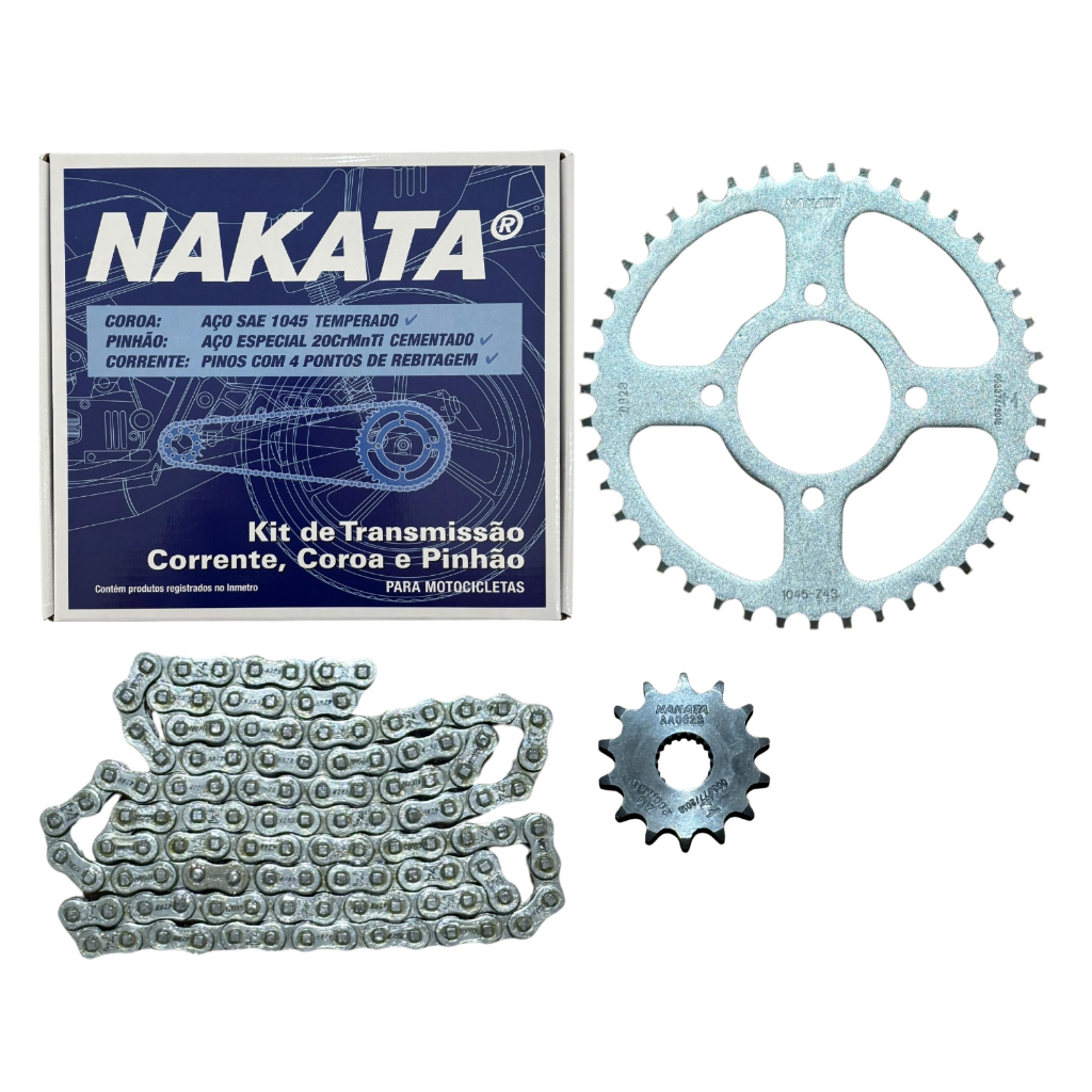 Kit Relação Transmissão Suzuki Intruder 125 2001 2002 2003 2004 2005 2006 2007 2008 2009 2010 Nakata em Oferta na Shopee
