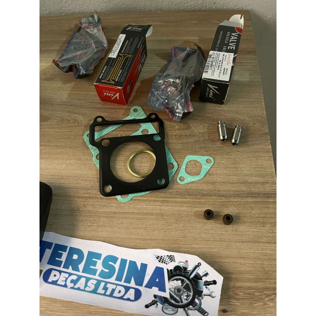 Jogo Junta Kit A + Válvulas + Guias + Retentores Válvulas Xtz 125 /Ybr/factor 125 2000 ate 2016