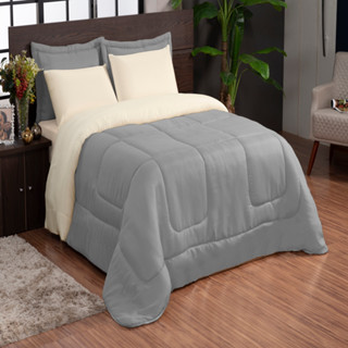 Edredom Casal Queen 05 Peças Com Porta Travesseiro Toque Macio em Oferta na Shopee