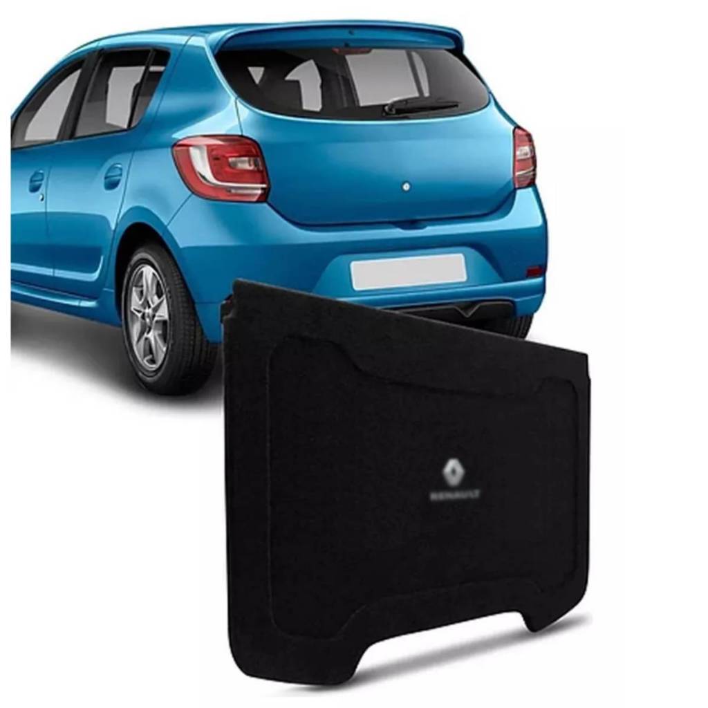 Tampão Porta Malas Renault Sandero 2015 a 2019 R-Acoustic Bagagito Carpete Preto em Oferta na Shopee